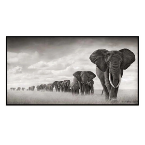 Print Only - African Elephants in Black and White - Wall Art