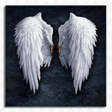 Load image into Gallery viewer, White Angel Wings Canvas Print | Feathers Winged Art Painting | UNFRAMED - Art By The Bay