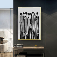Load image into Gallery viewer, Modern Abstract People Canvas Art Print | Black & White Artwork | UNFRAMED - Art By The Bay