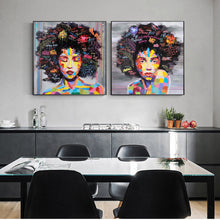 Load image into Gallery viewer, Modern Abstract African Woman Canvas Painting | Graffiti Art | UNFRAMED - Art By The Bay - Canvas Wall Decor Prints