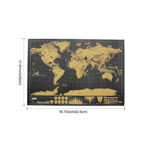 Travel World Map | Fun Travelling Destination Scratch Map | Wall Sticker - Art By The Bay - Canvas Wall Decor Prints
