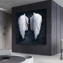 Load image into Gallery viewer, White Angel Wings Canvas Print | Feathers Winged Art Painting | UNFRAMED - Art By The Bay