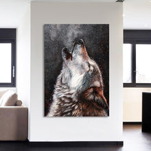 Load image into Gallery viewer, Animal Art Canvas Print: Howling Wolf (Framed/Unframed) - Art By The Bay - Canvas Wall Decor Prints