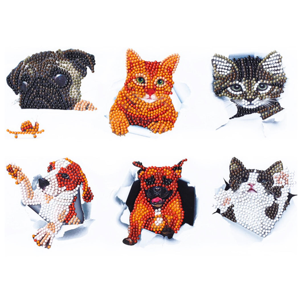 Cat and Dog DIY 5D Diamond Painting Sticker Animal Kit for Kids Craft - Art By The Bay - Art & Craft Kit