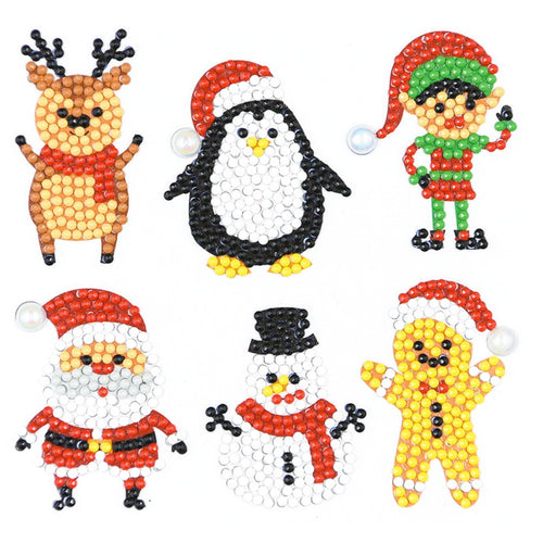 6 Christmas Characters DIY 5D Diamond Painting Sticker Kit - Art By The Bay - Art & Craft Kits
