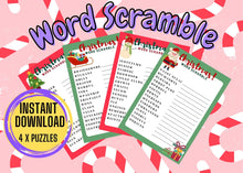 Load image into Gallery viewer, Christmas Word Scramble Puzzles | 4 x Fun Teen and Adult Digital Download Games - Art By The Bay