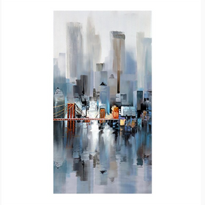 Abstract City Canvas Art Print | Cityscape Artwork | UNFRAMED - Art By The Bay