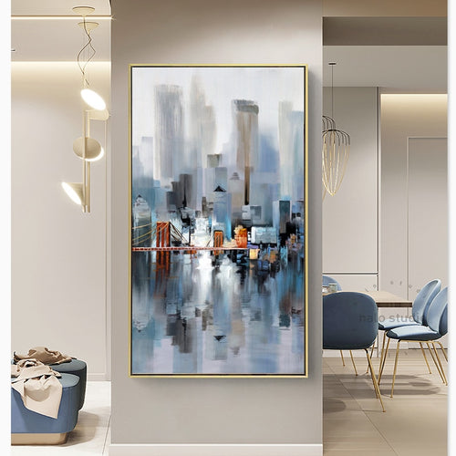 Abstract City Canvas Art Print | Cityscape Artwork | UNFRAMED - Art By The Bay