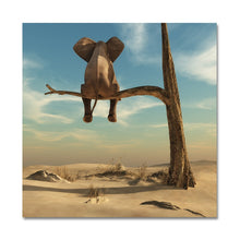 Load image into Gallery viewer, Little Elephant in a Tree Canvas Art Print