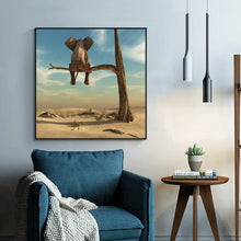 Load image into Gallery viewer, Canvas Art Print of Little Elephant in a Tree