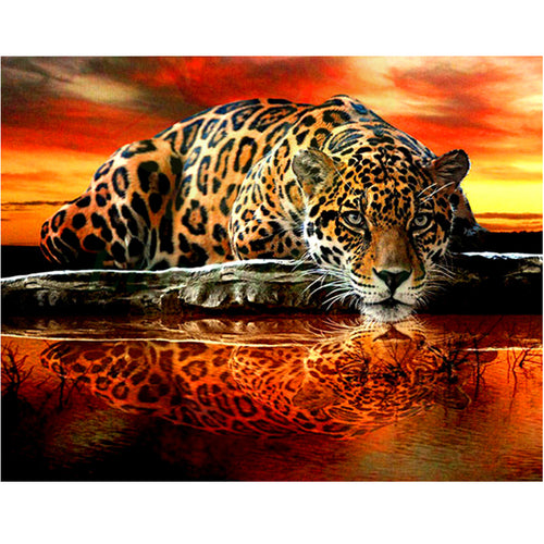 DIY Leopard 5D Diamond Painting Kit | Square Drill Animal Craft - Art By The Bay - Art & Craft Kits