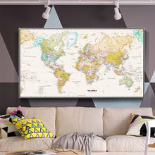 Load image into Gallery viewer, World Map Canvas Print | Coloured Retro Style | Unframed - Art By The Bay - Canvas Wall Decor Prints