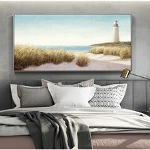Load image into Gallery viewer, Coastal Beach Lighthouse Canvas Print | Ocean Artwork | Unframed - Art By The Bay - Canvas Wall Decor Prints