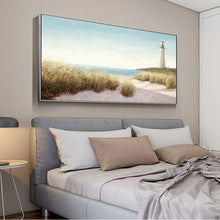 Load image into Gallery viewer, Coastal Beach Lighthouse Canvas Print | Ocean Artwork | Unframed - Art By The Bay - Canvas Wall Decor Prints