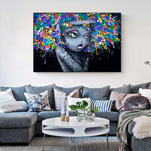 Load image into Gallery viewer, Lady Graffiti Street Style Canvas Print | Graffiti Art - Bold &amp; Colourful Painting Artwork | UNFRAMED - Art By The Bay - Canvas Wall Decor Prints