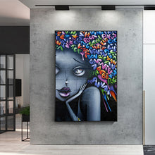 Load image into Gallery viewer, Modern Abstract Graffiti Canvas Print | Colourful Woman Street Art | UNFRAMED - Art By The Bay - Canvas Wall Decor Prints