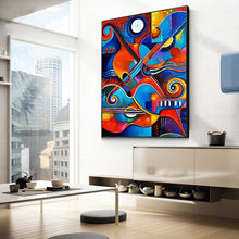Load image into Gallery viewer, Abstract Colourful Violin Canvas Print | Musical Artwork | UNFRAMED - Art By The Bay