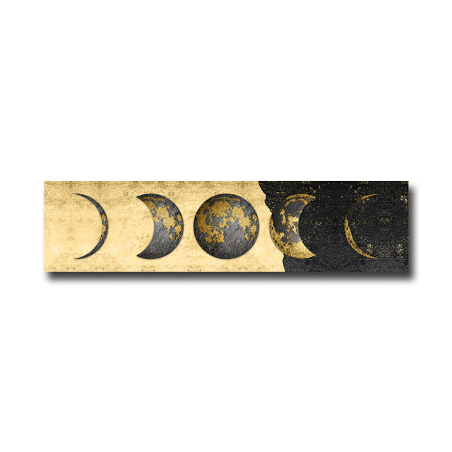 Black and Gold Moon Phase Canvas Art Print | Unframed - Art By The Bay