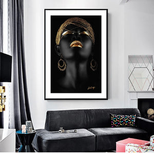 Striking Woman Photographic  Portrait | African Lady Canvas Print | UNFRAMED - Art By The Bay - Canvas Wall Decor Prints